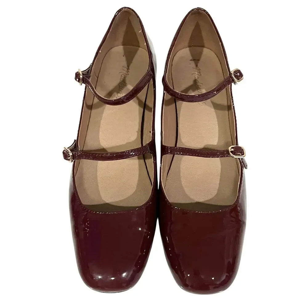Vintage 60s Womens FSP shoes Musebeck T-Strap Mary Jane Heels Brown Leather Sz 9
